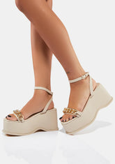 Almond You Got Served Platform Sandals