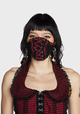 Red And Black Solid Face Cover