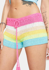 Left On Read Crochet Shorts
