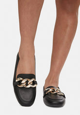 Reach New Heights Chain Loafer Flats