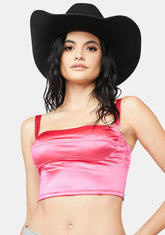 So In Love Satin Bustier Top