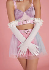 Heavenly Disappearing Act Ruffled Gloves