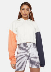 Contrast Cropped Hoodie