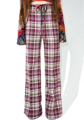Vintage Purple Plaid High Waisted Pants