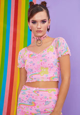 Rainbow Ride Mesh Top