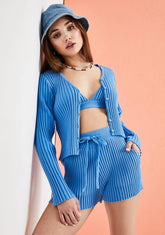 Whenever Wherever Knit Cardigan & Shorts Set