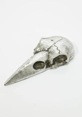 Silver Raven Skull Hand Mirror