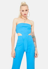 Azure Hittin' Goals Crop Top & Flares Set