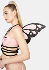 Pink Glitter Butterfly Wings