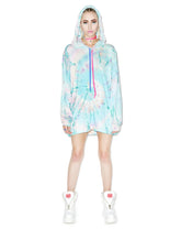 Metallic Tie Dye Hooded Shirt