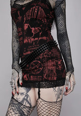 3-Row Black On Black Spiked Belt