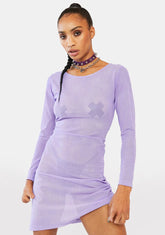 Star Purple Mesh Dress