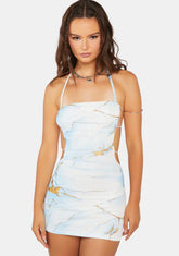 Cyan Marvel At Me Mini Dress