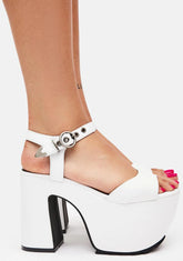 White Work That Platform Heels