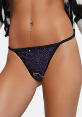 Purple Web Heart Thong