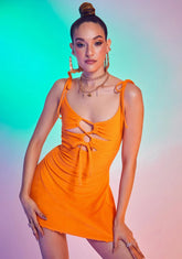 Citrus Wild For A While Terry Cloth Mini Dress