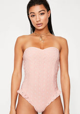 Ruffle Leg Open Back Cheek One Piece Bikini