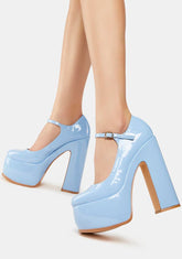 Blue Tamsin Platform Heels