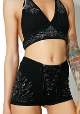 Moonflower Beaded Shorts