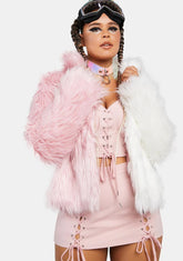 Plus Blush Balancing Act Faux Fur Jacket