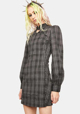 Improve New Plaid Cheongsam Dress