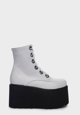 White Renegage Platform Boots