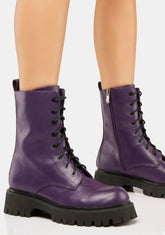 Purple Anchor Combat Boots