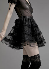 Unholy Grail Tulle Mini Skirt - Black
