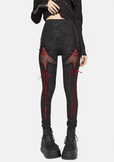 Ribbon Lace Up Paneled Pants