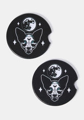 Moon Cat Skull Coasters