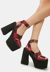 Red Lyric Platform Heels