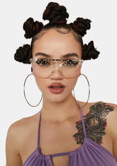 Transparent Shine On Me Rhinestone Sunglasses