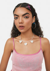 Love Patterns Clear Chain Necklace