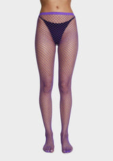Violet Bold Move Fishnet Tights