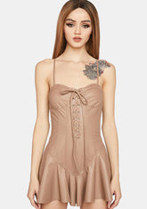 Taupe Maximized Pleasure Mini Dress