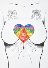 Rainbow Heart Body Sticker