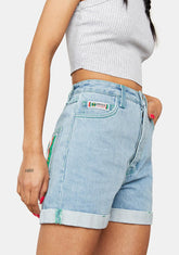 Cuffed Denim Shorts