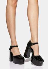 Rage Black Patent Platform Heels