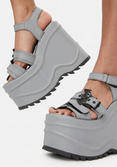 Gray Creature Of Hell Platform Sandals