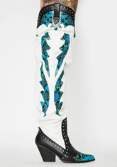 Teal Walkin' On A Dream Knee High Boots