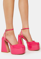 Pink Adley Platform Block Heels