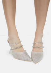 Hilary Rhinestone Mule Heels