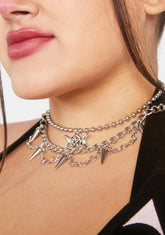 Lunar Charms Choker Necklace