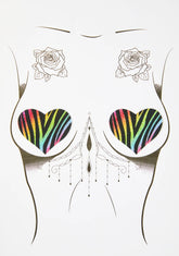 Zebra Glitter Heart Pasties