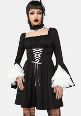 Witchy Lace Up Mini Dress