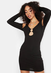 Save Tonight Ribbed Mini Dress