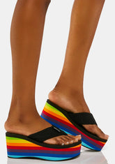 Crush Rainbow Platform Flip Flops