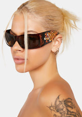 Brown Tiger Tattoo Sunglasses
