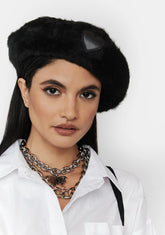 Ain't Easy Being Spooky Fuzzy Heart Beret