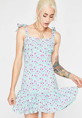Aqua Summer Bloom Floral Dress